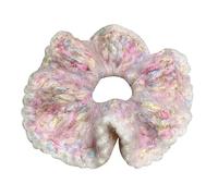 Accessori for capelli con anello intestinale in lana lavorata a maglia fatta a mano, colore rosa - Elastici for capelli morbidi ed eleganti(pink)