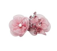 Accessori for capelli con fiori di seta e cristalli, forcina for capelli della mamma, versatile fermaglio a molla(pink)