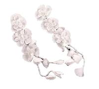 Accessori for capelli fatti a mano Fasce for capelli da sposa Fascia for capelli con nappe in perle simulate e fiori bianchi for donne Ornamenti for capelli da festa