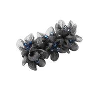 Accessori for capelli in filato di seta tridimensionale, fermaglio for capelli in cristallo, fermaglio a molla tutto abbinato, fermaglio for la parte superiore del fiore(black)