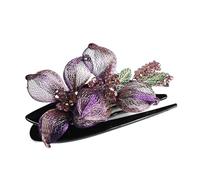 Accessori for capelli in filo di rame con clip a fiore - Eleganti fermagli for capelli quotidiani for donna(NoblePurpleCB-9014)
