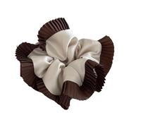 Accessori for copricapo con fascia for capelli testurizzata, intestino crasso, drappo di fiori, testa bordo pieghettato(02 beige)