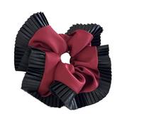 Accessori for copricapo con fascia for capelli testurizzata, intestino crasso, drappo di fiori, testa bordo pieghettato(01- Red)
