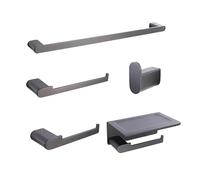 Accessori for il bagno Asciugamani di lusso Asciugamano Asciugamano Asciugamano Asciugamano Banchetta Titolare Tessuto TESSUE SCATOLE HARDWARE SET ACQUA GANCIO GRY(5 pcs Set)