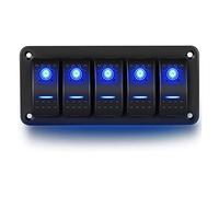 Accessori For Navi Pannello Di Combinazione Di Interruttori A Forma Di Nave A 5 Bit Doppio LED E Altre Modifiche RV For Yacht ON-OFF 5P,Resistente alla corrosione