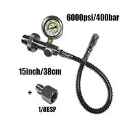 Accessori for palline morbide for pittura ad aria CO2 DIN G5/8 Connect Fill Station Adattatore di ricarica for riempimento Manometro in acciaio inossidabile(15inch Hose BSP QD)