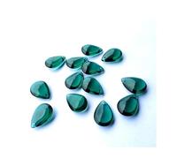 Accessori for perline pendenti in cristallo decorativo con gocce di vetro liscio da 10 pezzi da 28 mm(Bluish Green)