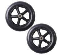 Accessori for sedie a rotelle, ruota anteriore con cuscinetti, set completo, una coppia di ruote da 6 pollici, 7 pollici, 8 pollici, ruote piene, ruote universali, ruote anteriori piccole.(Color:Black