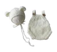 Accessori fotografici per neonati, costume da orso, cappello con bretelle, pantaloni, pagliaccetto per foto per bambini, abbigliamento per servizi fotografici per bambini, traspirante, maglieria per