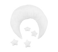 Accessori Fotografici Stelle e Mezzaluna, Cuscino Bianco in Velluto | Set Scenografico per Studio e Casa, Morbido Poliestere, per Bambina Appena Venuta, Stile Fantasioso