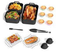 Accessori friggitrice ad aria 19 pezzi - compatibili con Ninja AF500EU/AF500EUCP FlexDrawer 10,4 L - inserti in silicone senza BPA, resistenti 230 °C, pieghevoli e lavabili in lavastoviglie