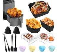 Accessori Friggitrice ad Aria, 22 Pezzi Accessori per Friggitrice ad Aria per Philips 6,2L Cosori 5,5L/6L, Russell Hobbs 8L, Cecotec 6L, Ninja 5,2L etc Friggitrici ad Aria