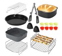 Accessori Friggitrice ad Aria -Accessori per Philips 7,3L/7,2L, Ninja 5,8L/6,2L, COSORI 5.5L 4.7L, Cecotec 5,5L/6L, rivestimento antiaderente, lavabile in lavastoviglie, senza BPA