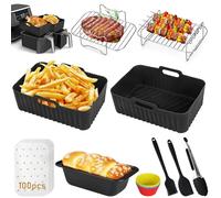 Accessori friggitrice ad aria calda, accessori Airfryer per Ninja Foodi Max Dual Zone AF300EU AF400EU 7.6L-9.5L/COSORI 8.5L/Cookwise 9L Dual Zone Air Fryer, senza BPA, Airfryer stampo in silicone