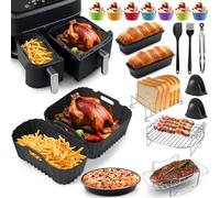 Accessori friggitrice ad aria calda per Philips Dual Basket 3000 Series NA350, serie 5000 NA550 3L/6L, compatibile con Cookwise Dual Air Fryer 9L, set di accessori Airfryer con griglia e pane