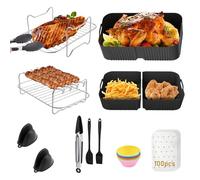 Accessori Friggitrice ad Aria in Silicone,Accessori Friggitrice ad Aria Doppia Zona per Ninja AF500EU,Contenitore per Dual Zone Air Fryer,Riutilizzabile Friggitrice ad Aria Accessori