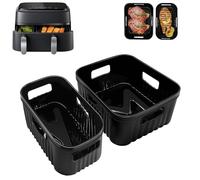Accessori Friggitrice ad Aria in Silicone per Philips Dual Basket Air Fryer 3000/5000 Serie 6L/3L, Moulinex Dual Easy Fry 8.3 L, Teglie per Friggitrice ad Aria per Philips 9L, Moulinex 8,3 L