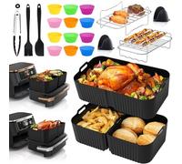 Accessori Friggitrice ad Aria per Ninja Foodi FlexDrawer AF500EUCP 10.4L - 22 Pezzi Accessori ad Aria - Riutilizzabile Teglia Silicone, Griglia Friggitrice ad Aria per Ninja AF500EU 10.4L