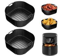 Accessori Friggitrice ad Aria per Philips 6,2 Litri, 2 Pezzi Teglie per Friggitrice ad Aria per Philips Airfryer 5000 XXL 7,2L, Contenitore Silicone per Friggitrice ad Aria Hd9285/90 Accessori