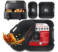 Accessori Friggitrice ad Aria per Philips Dual Basket 3000 NA350/00 9L(3L/6L), 2 Pezzi Riutilizzabile Silicone Teglia per Friggitrice ad Aria per Philips 5000 NA550/00 - Senza BPA