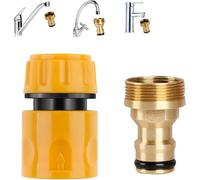 accessori giardino esterno, attacco rapido acqua connettori per rubinetto da 1/2" e 3/4" 2in1,connettore rapido per tubo da giardino da 1/2" per lavaggio auto e collegamento tubo attacco rapido acqua