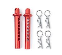 Accessori Giocattoli Rc Per Axial Per SCX10 II 90046 1/10 1 Coppia Anteriore Alluminio Corpo Post Monti Auto Borsette Con R Pinze Fissaggio Colonna RC Crawler(Red)