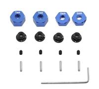 Accessori Giocattoli Rc Per Traxxas Per Slash 2WD 1/10 Mozzi Ruota Esagonali In Metallo Spilli E Dadi Bloccaggio Flangiati M4 Set Sostituire 1654 3654 RC Parti Aggiornamento(Blue)