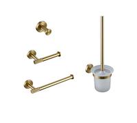 Accessori hardware per il bagno Set Kit in ottone zigrinato oro spazzolato Porta asciugamani Anello porta accappatoio Porta carta Porta asciugamani Porta scopino, set WC