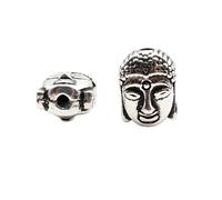Accessori in argento S925, perline a forma di testa di Buddha, ornamento per meditazione, gioielli fai da te, ciondoli per la creazione di gioielli, bracciali, collane, 1 pezzo, argento tailandese