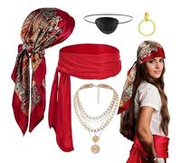 Accessori in costume pirata - Cappello vintage, Woleplay Cosplay Wrap | Ensemble di recitazione per l'avventura servizio fotografico, attrezzatura da gioco teatrale, styling di sostegno alla cacci