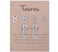 Accessori in oro per le donne Set di gioielli costellazione zodiacale squisito tre paia di compleanno costellazione gioielli strato regalo 12 lettere orecchini segno zodiacale antico inglese, B,
