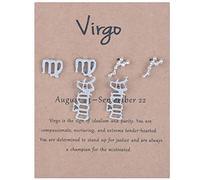 Accessori in oro per le donne Set di gioielli costellazione zodiacale squisito tre paia di compleanno costellazione gioielli strato regalo 12 lettere orecchini segno zodiacale antico inglese, F,