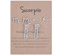 Accessori in oro per le donne Set di gioielli costellazione zodiacale squisito tre paia di compleanno costellazione gioielli strato regalo 12 lettere orecchini segno zodiacale antico inglese, H,
