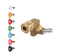 Accessori in ottone per idropulitrice 7 ugelli 240 gradi | 7 per modelli di spruzzo versatili, costruzione in ottone, misura 0,6 cm, rimuove lo sporco da vialetti, cortili, pareti