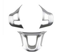 accessori interni auto Compatibile Con Peugeot Per 2008 208 2014-2018 3pcs Copertura Interruttore Pulsante Pannello Volante Auto Rifinitura Modanature Interne Adesivo(Silver1)