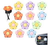 Accessori interni auto decorativi floreali - 12 clip profumatori per bocchette aria - mini ornamenti eleganti 2,5x3cm - colori assortiti