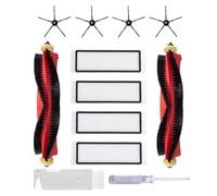Accessori Kit per Xiaomi Roborock S5 MAX S6 Pure S6 maxV E5 (11-Pezzi) | JoyBros Ricambios Inclusi 4x Spazzola Laterale Nero 2x Rulli Principale 4x Filtri Cacciavite ×1, spazzola pulizia ×1