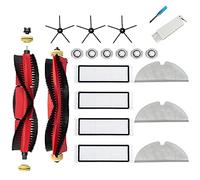 Accessori Kit per Xiaomi Roborock S5 MAX S6 Pure S6 maxV E5(19-Pezzi) | JoyBros Ricambi Inclusi 3x Spazzola Laterale Bianco 2x Rulli Principale 3x Filtri 3x Panni 12x Filtri per l'acqua