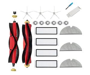 Accessori Kit per Xiaomi Roborock S5 MAX S6 Pure S6 maxV E5(19-Pezzi) | JoyBros Ricambi Inclusi 3x Spazzola Laterale Bianco 2x Rulli Principale 3x Filtri 3x Panni 12x Filtri per l'acqua