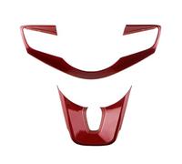 Accessori L'Interno Dell'Auto Per Kia Per Forte K3 2019 2020 2021 Accessori Interni ABS Bottoni Al Volante Dell'automobile Pannello Protezione Copertura Trim Adesivo(2Pcs red)