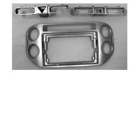 Accessori L'Interno Dell'Auto Per Per Tiguan 2010-2017 Grigio scuroDoppia Radio Lettore 2Din Auto DVD Solo Cornice Dash Trim Facia Pannello 9 pollici Accessorio Interno(Argento)