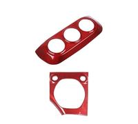 Accessori L'Interno Dell'Auto Reale In Fibra Carbonio AC Clima Controlli Air Vent Interruttore Pannello Copertura Cambio Pannello Per Nissan Z RZ34 400Z Per Fairlady Z 2023-2026(2PCS Red)