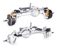 Accessori Modellismo RC Per Axial Per Capra 1/10 RC Auto Cnc Alluminio Ottone 4 Ruote Sterzo Portale Assale Set -50 °+ Basso CG Montaggio Parti Di Aggiornamento