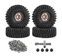 Accessori Modellismo RC Per Traxxas Per TRX4 D90 Per Axial Per SCX10 Pro Per Capra Per Redcat Per MST 1/10 Rc Auto Big Size 125mm 1.9 Beadlock Wheel Rim Set Pneumatici Parti(Brown)