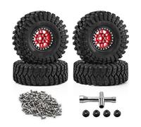 Accessori Modellismo RC Per Traxxas Per TRX4 D90 Per Axial Per SCX10 Pro Per Capra Per Redcat Per MST 1/10 Rc Auto Big Size 125mm 1.9 Beadlock Wheel Rim Set Pneumatici Parti(Red)