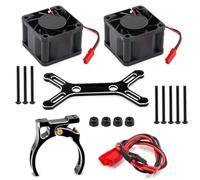Accessori Modellismo RC Per Traxxas Per X-Maxx 6S 8S Per Arrma Per KRATON Per Outcast 1/5 RC Auto 6061-T6 Alluminio Doppia Ventola Raffreddamento 4985 1717 Dissipatore Calore Motore(Black)