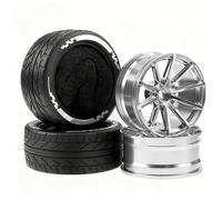 Accessori Modellismo RC Per Wltoys 144001 1/10 1/12 1/14 Rc Auto In Gomma Per Le Corse Competitive 65mm Pneumatici Delle Ruote 12mm Hex Rim Parti Di Aggiornamento(Silver)