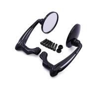 Accessori Moto Specchietti Retrovisori Laterali Rotondi L-Bar Neri/cromati Per Motociclette Per GN125 Per Cafe Per Racer Per Custom Ala Laterale Retrovisore Specchietto Retromarcia(Nero)