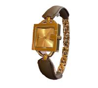 Accessori Orologio da donna classico con cinturino in pelle, quadrato, al quarzo, orologio da polso da donna, impermeabile, regalo di compleanno for le donne. Moda(Kaki)