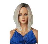 Accessori Parrucche Parrucca Bob Argentata Cenere Per Le Donne Parrucche Per Capelli Corti A Taglio Corto A Strati Per Feste Quotidiane Con Frangia Da 12 Pollici(15)